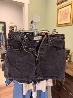 Abercrombie & Fitch Charcoal Black Denim Cutoff Shorts